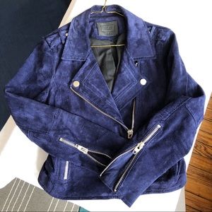 RELIST - Sl8 size medium genuine suede moto jacket